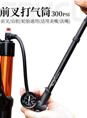 乐百客 山地车前叉打气筒避震气叉后胆300PSI高压便携式轮胎气筒