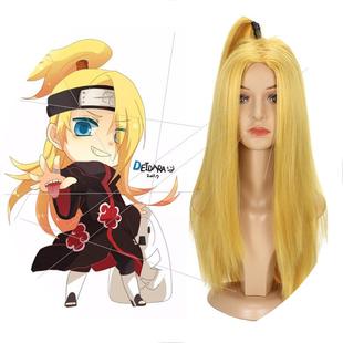源头动漫假发火影忍者迪达拉 银魂 来岛又子/金黄色cosplay假发