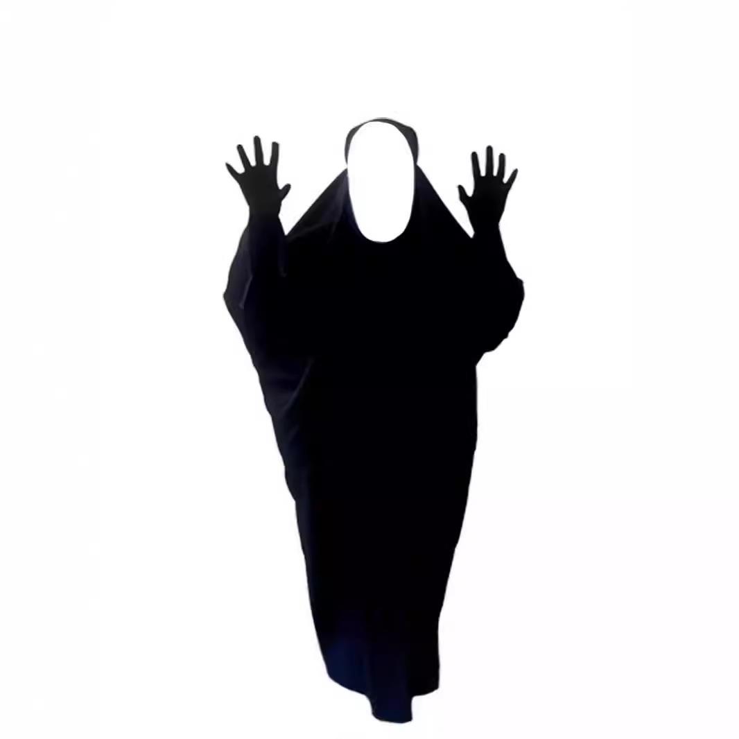 万圣节无脸男儿童演出服表演成人cosplay套装黑白面具