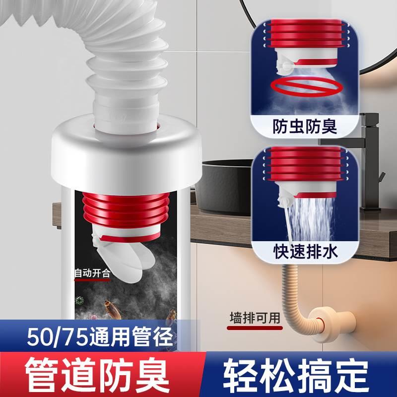 德国莫汉面盆下水管道防返臭神器洗衣机密封塞厨房菜盆防臭封口盖