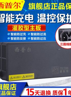 西普尔电动车充电器适用电摩铅酸60v20ah三圆柱线72v3A石墨烯32ah