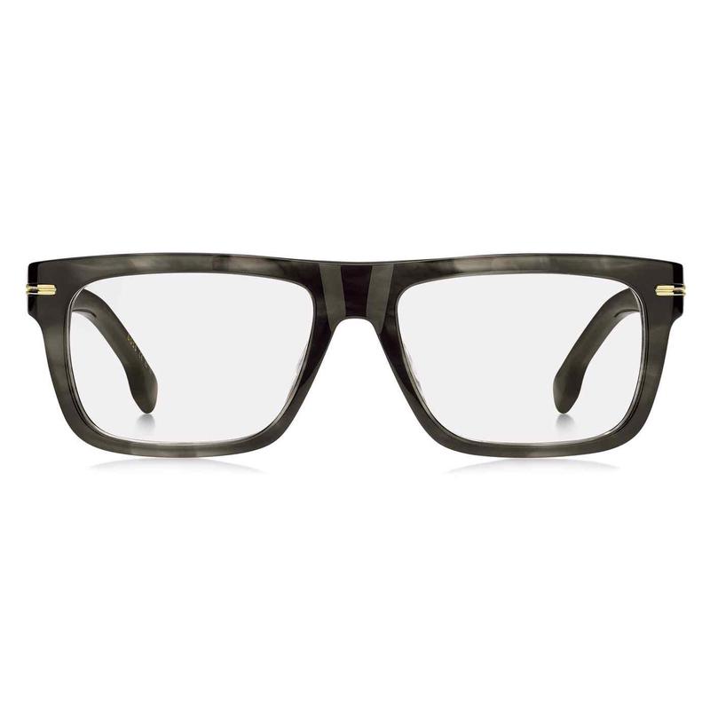 代购Hugo Boss男士眼镜框矩形塑料全框灰色日常办公眼镜架