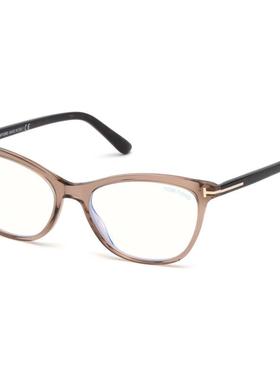 代购Tom Ford汤姆福特女士眼镜框方形全框透明棕色蓝色镜片