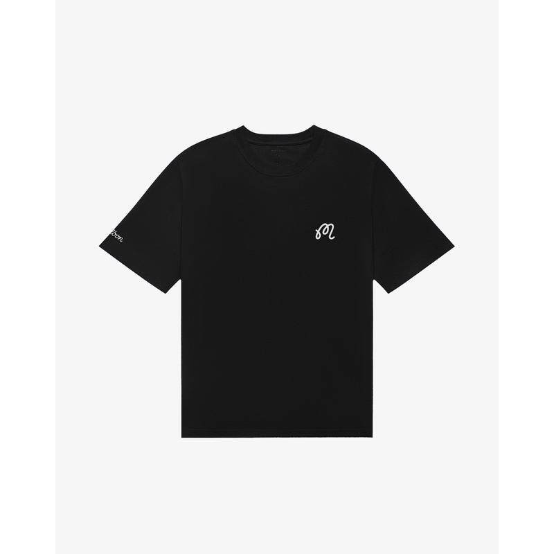 代购MALBON GOLF男士运动T恤透气舒适日常穿搭百搭黑色圆领短袖