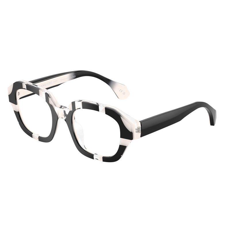 代购Alain Mikli女士眼镜架几何框黑白拼色板材大框日常佩戴通勤