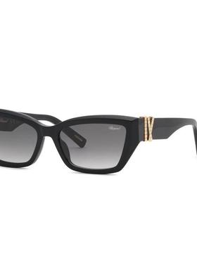 代购Chopard女士太阳镜防紫外线遮光偏光清晰视野猫眼型黑色