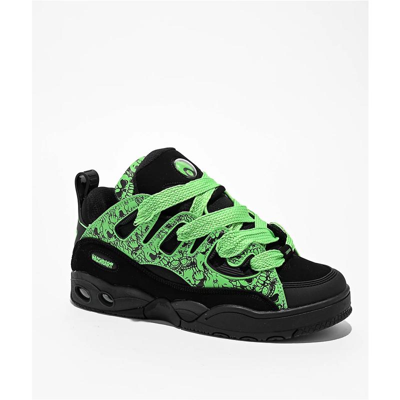 Osiris男士滑板鞋缓震内垫加厚鞋领双层鞋舌防滑大底黑色绿色