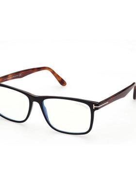 代购Tom Ford汤姆福特男士眼镜框方形全框黑棕拼色蓝色镜片