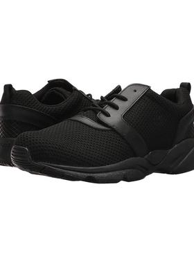 代购Propet波派跑步鞋男透气减震防滑舒适黑色系带网面低帮户外