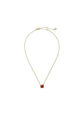 代购kate spade NEW YORK女士项链闪耀精致优雅简约金色方形红色