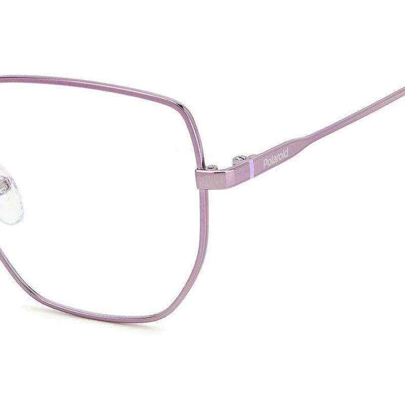 代购代购Polaroid宝丽来女士眼镜框金属全框淡紫色方形日常佩戴