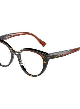 代购Alain Mikli女士眼镜框椭圆形塑料纹浅棕色日常佩戴办公