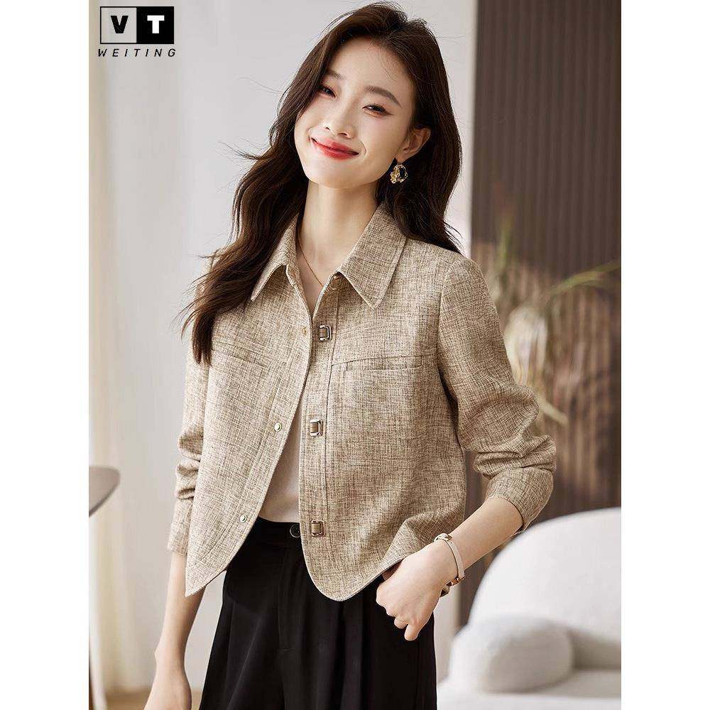 WEI TING时尚休闲小香风外套女2025春秋新款小个子西装设计感上衣,女装/女士精品,西装,淘宝优惠券,粉丝福利购,淘宝优惠卷