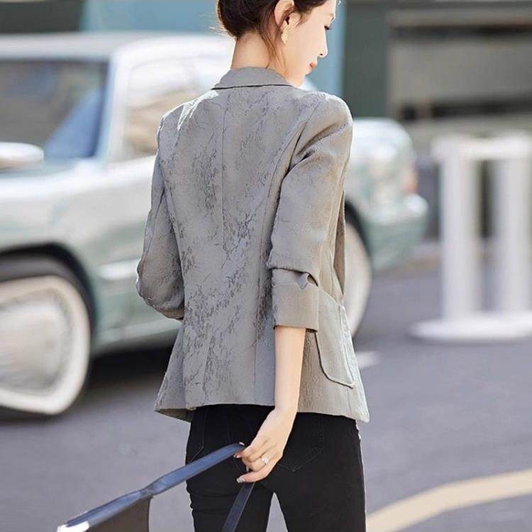 高端时尚气质提花小西装外套女2025春季新款修身显瘦短款休闲西服,女装/女士精品,西装,淘宝优惠券,粉丝福利购,淘宝优惠卷