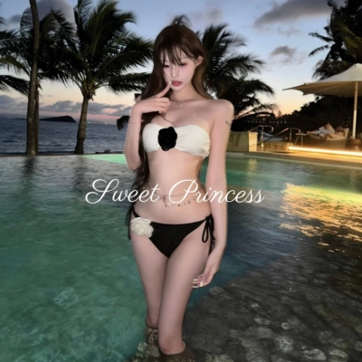 抹胸比基尼bikini海边度假泳衣