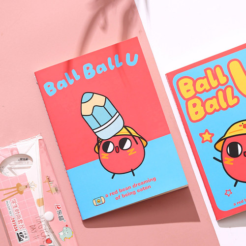 请吃红小豆吧球球你买本子卡通笔记本空白本 - 封面