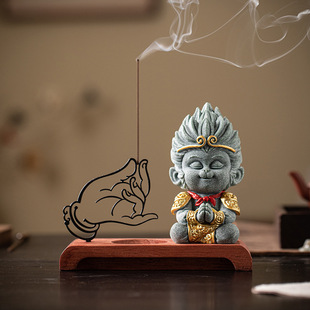 线香放置器佛手线香插桌面摆件禅意手型铁艺香薰炉茶室茶空间桌面