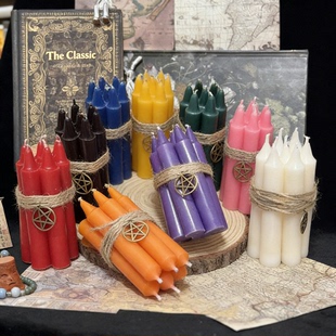 做腊梅花蜡烛2.2x10cm杆蜡彩色蜡烛长杆手工纯蜂蜡多色蜡烛杆蜡细