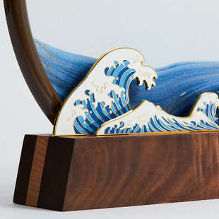 热销马鹿马鹿流沙画沙漏乘风破浪摆件办公室桌面工艺品客厅装 饰品