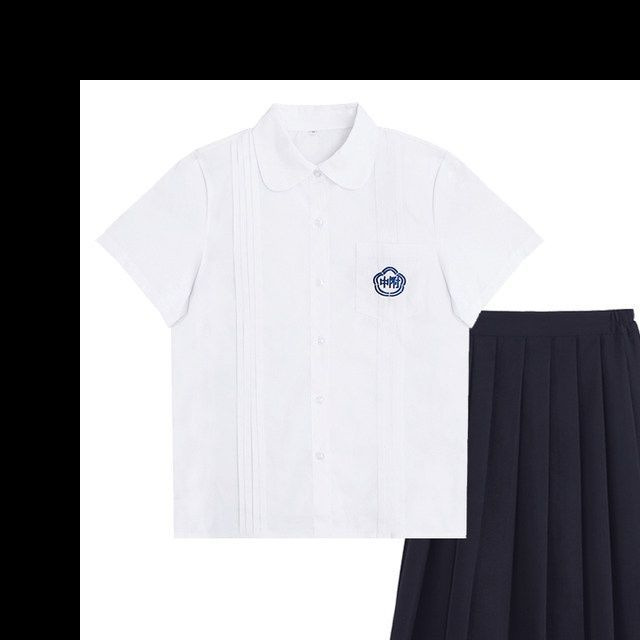台湾附中校服衬衫百褶裙套装jk制服风琴褶高中学生学院风毕业班