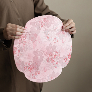 小魔王粉色主人席小茶席禅意茶具布艺茶桌防水茶巾中式干泡台盘垫