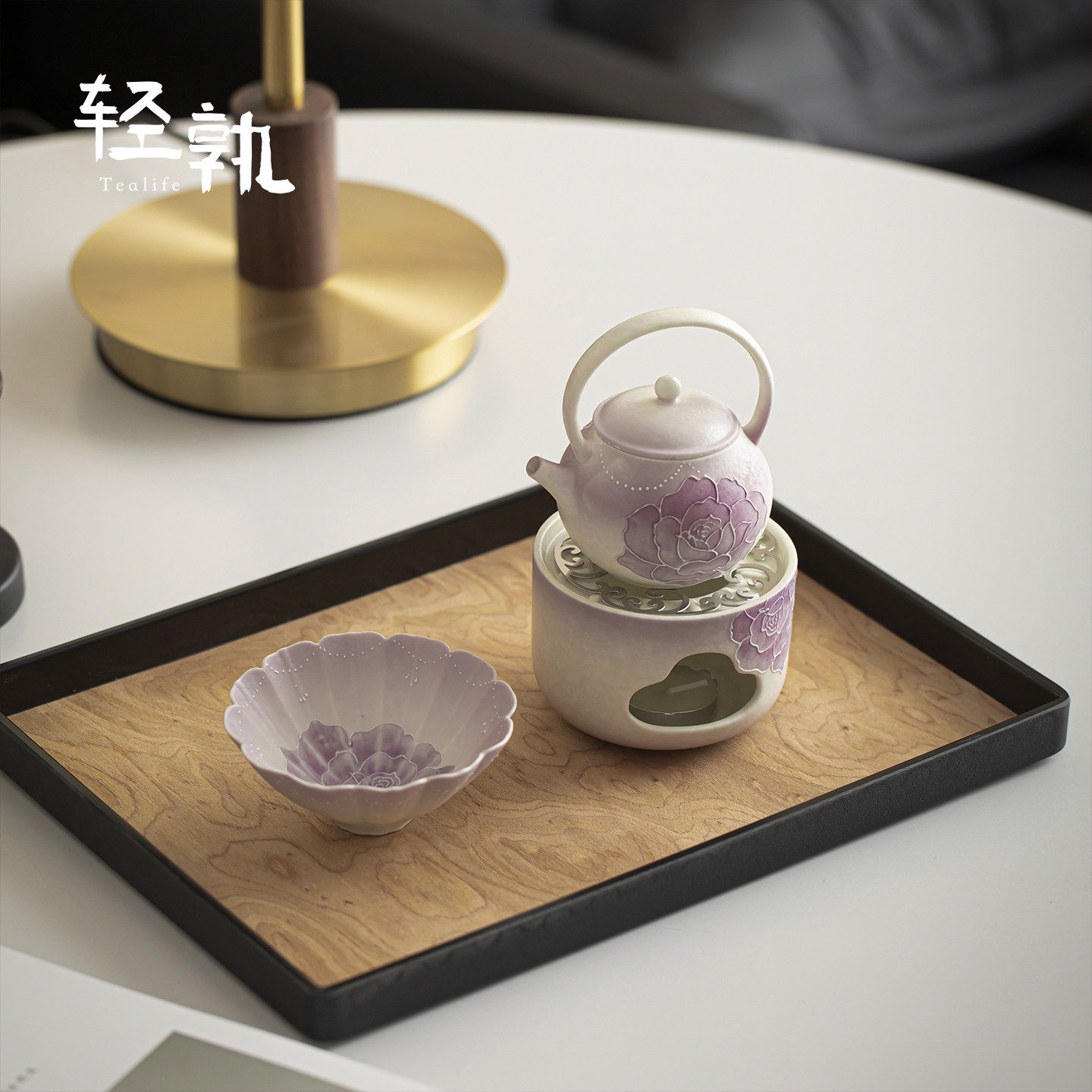 轻孰 紫色提梁壶小火炉茶炉套装一杯堆雕玫瑰茶壶精致女士泡茶壶,餐饮具,功夫茶具,淘宝优惠券,粉丝福利购,淘宝优惠卷