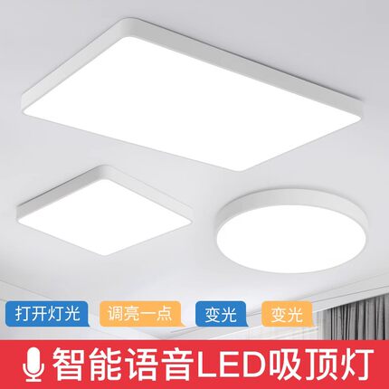 北欧超薄LED吸顶灯2024新款简约现代客厅灯书房卧室房间圆形灯具