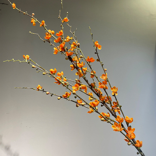 单支仿真梅花树枝腊梅假花绢花中式禅意客厅落地插花婚庆装饰假花