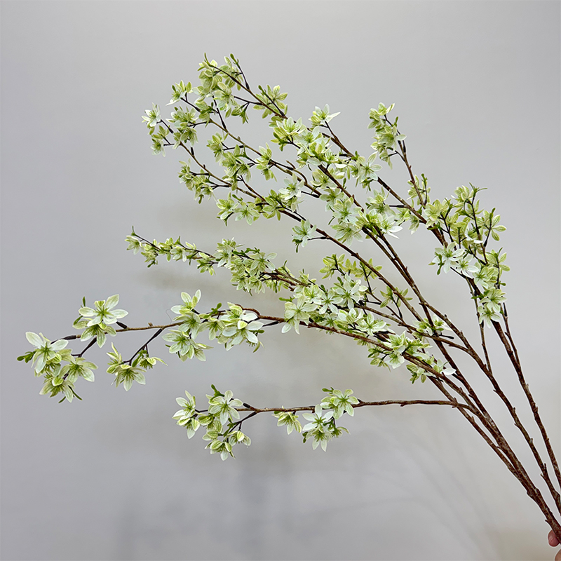 仿真海桐花假树枝手感高端仿真绿植摆件造树插花造景雪柳枝装饰