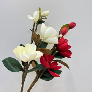 高品质仿真玉兰大玉兰叶黑金刚树枝仿真橡皮树叶子假橡胶榕