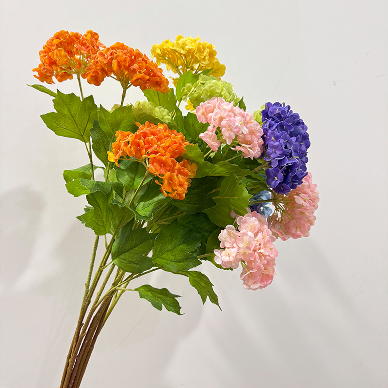 仿真花3头雪球假花绣球木绣球插花造景花婚庆家居装饰道具花艺图片