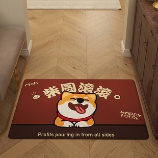 招财柴犬进门地垫大门口室外防滑地垫入户门垫家用室内耐脏蹭脚垫
