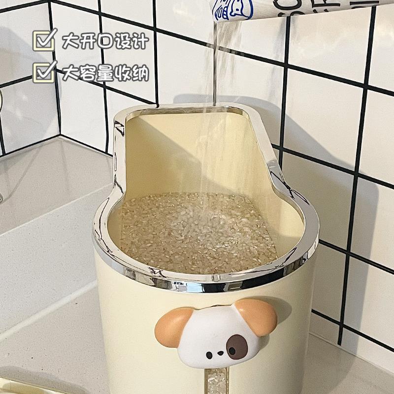 按压式米桶米缸家用密封桶防虫防潮可爱2025新款狗食猫粮收纳桶