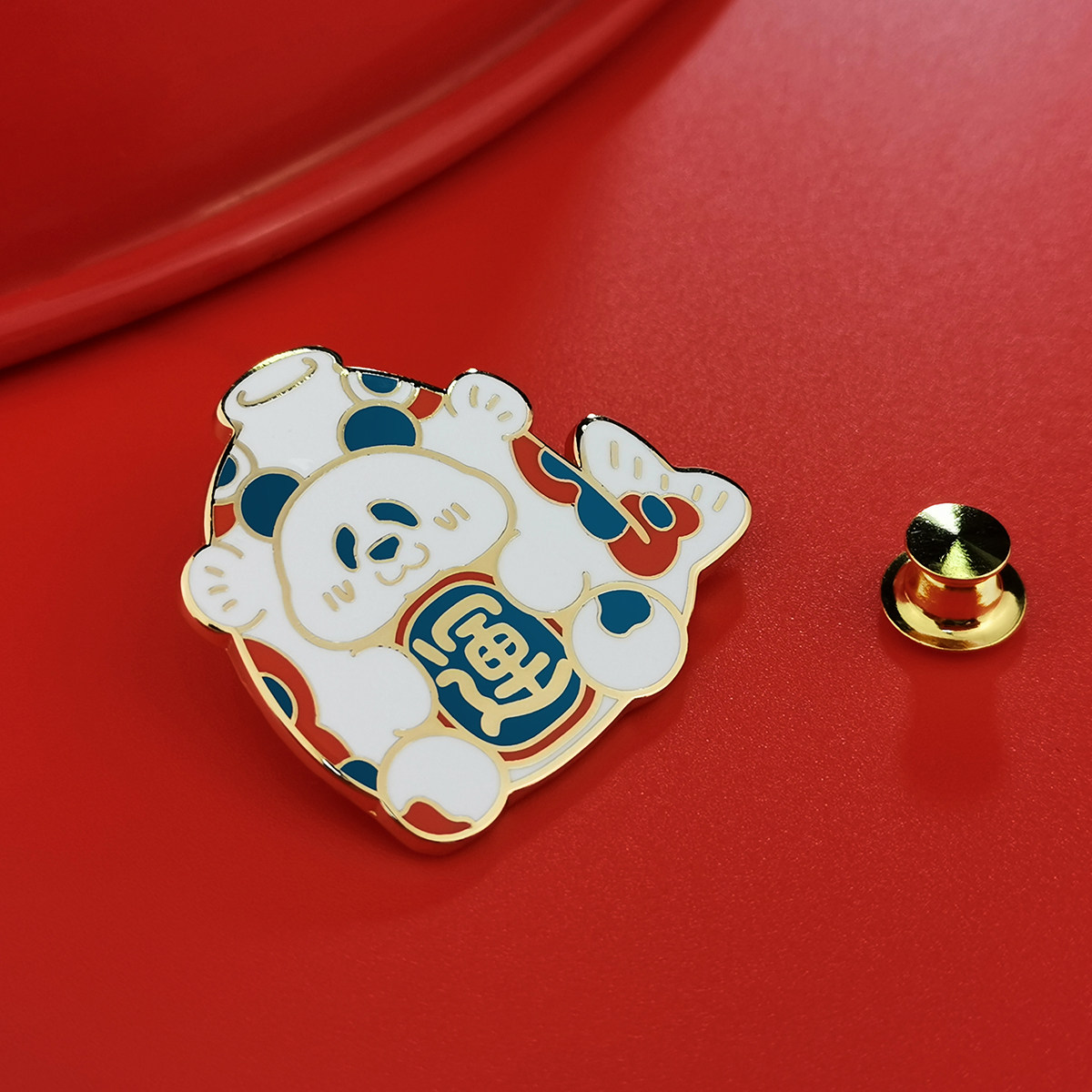 iceanimals原创熊猫奇思仿珐琅创意徽章可爱动物设计卡通胸针饰品