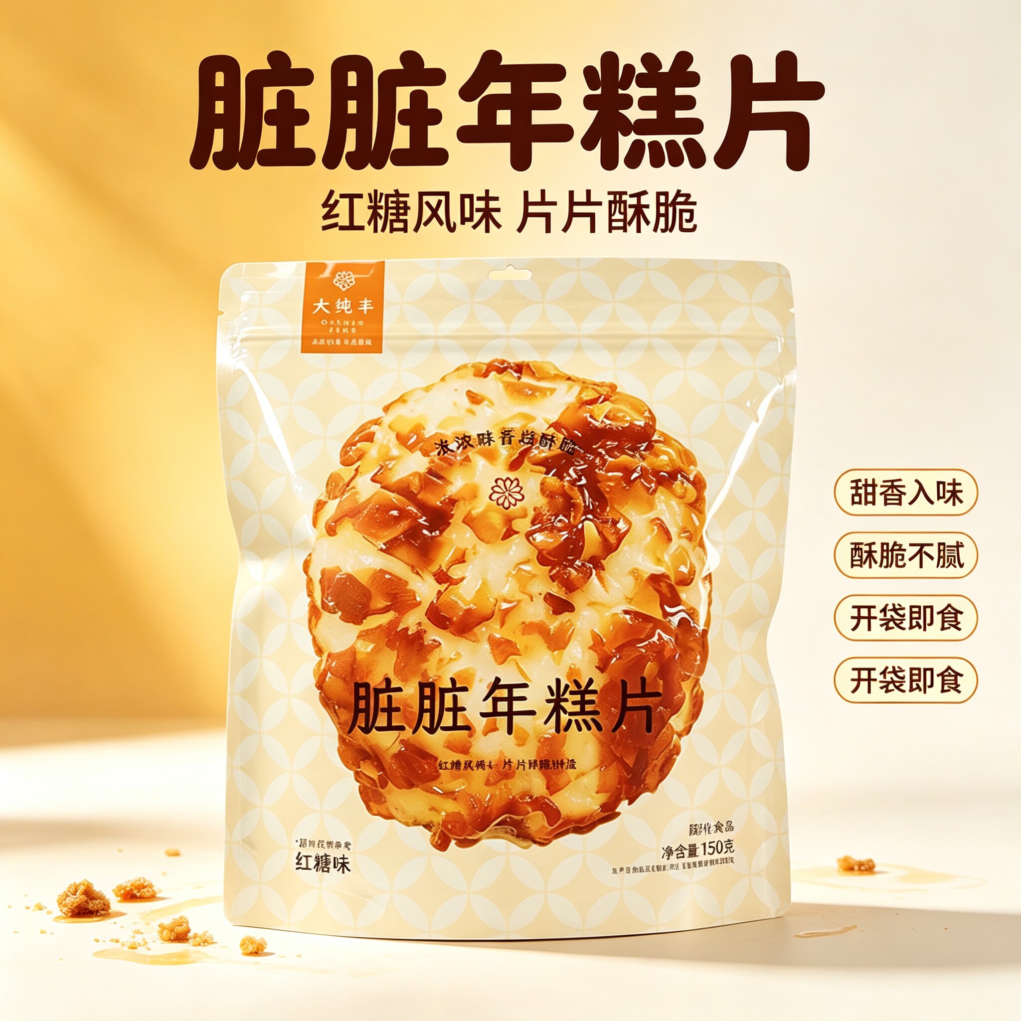 大纯丰宁波特产脏脏年糕片香酥年糕条碱水法棍脆吐司干休闲零食