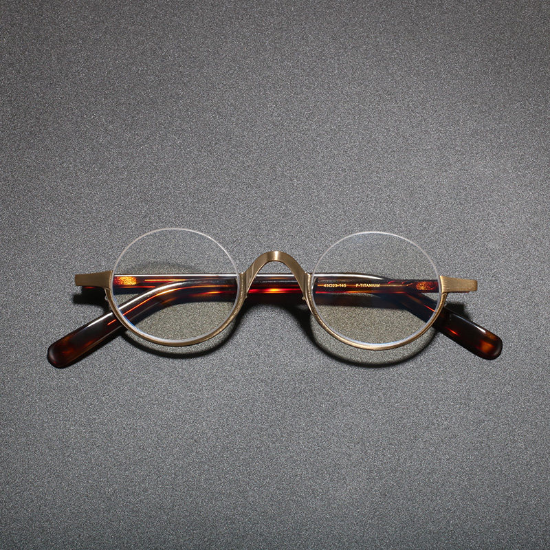 日本纯钛圆形小脸眼镜框纯钛