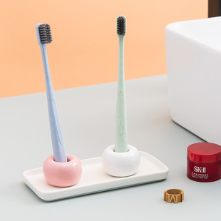 日式简约创意陶瓷牙刷架放置底座托家用卫生架浴室免打孔牙刷座托