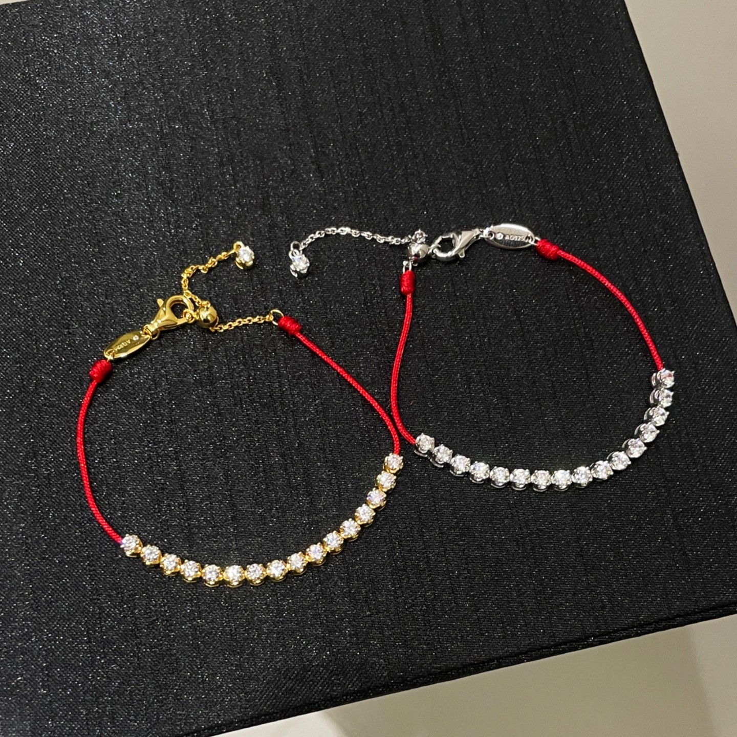 6分钻网球排钻半钻红绳手链女925银镀金本命年新年手绳送闺蜜叠戴,饰品/流行首饰/时尚饰品新,银饰手链,淘宝优惠券,粉丝福利购,淘宝优惠卷