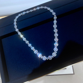 皮草搭子 太阳花满钻项链颈链女925纯银晚宴款 网红爆款 重磅重工款