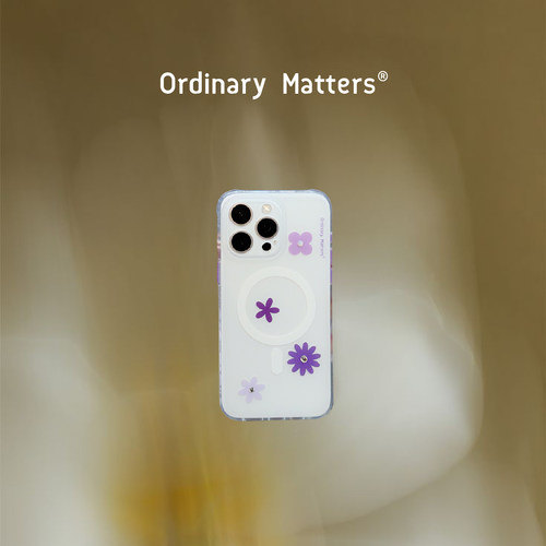 ummroom·OrdinaryMatters新年礼物自然浪漫紫色小花磁吸苹果手机壳
