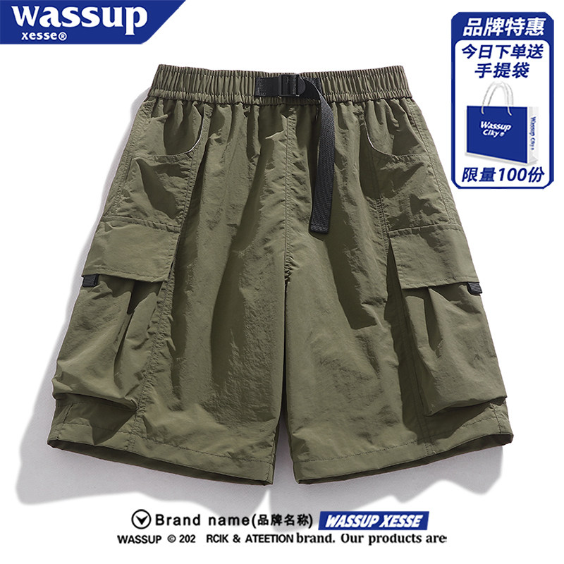 WASSUP宽松速干薄款休闲工装短裤