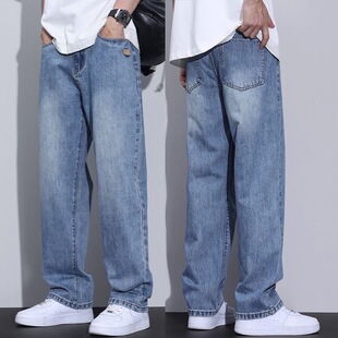 阔腿牛仔裤男装2026新款潮牌春秋爆款宽松直筒夏季男士休闲长裤子