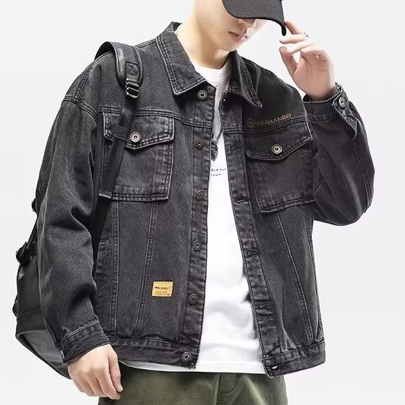 干活穿的牛仔外套男耐磨耐脏挡风