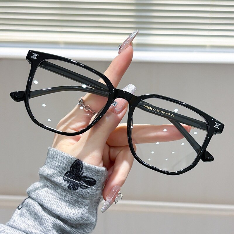 超轻TR90全框方框眼镜框男女大脸圆脸眼睛架近视可定制度数防蓝光