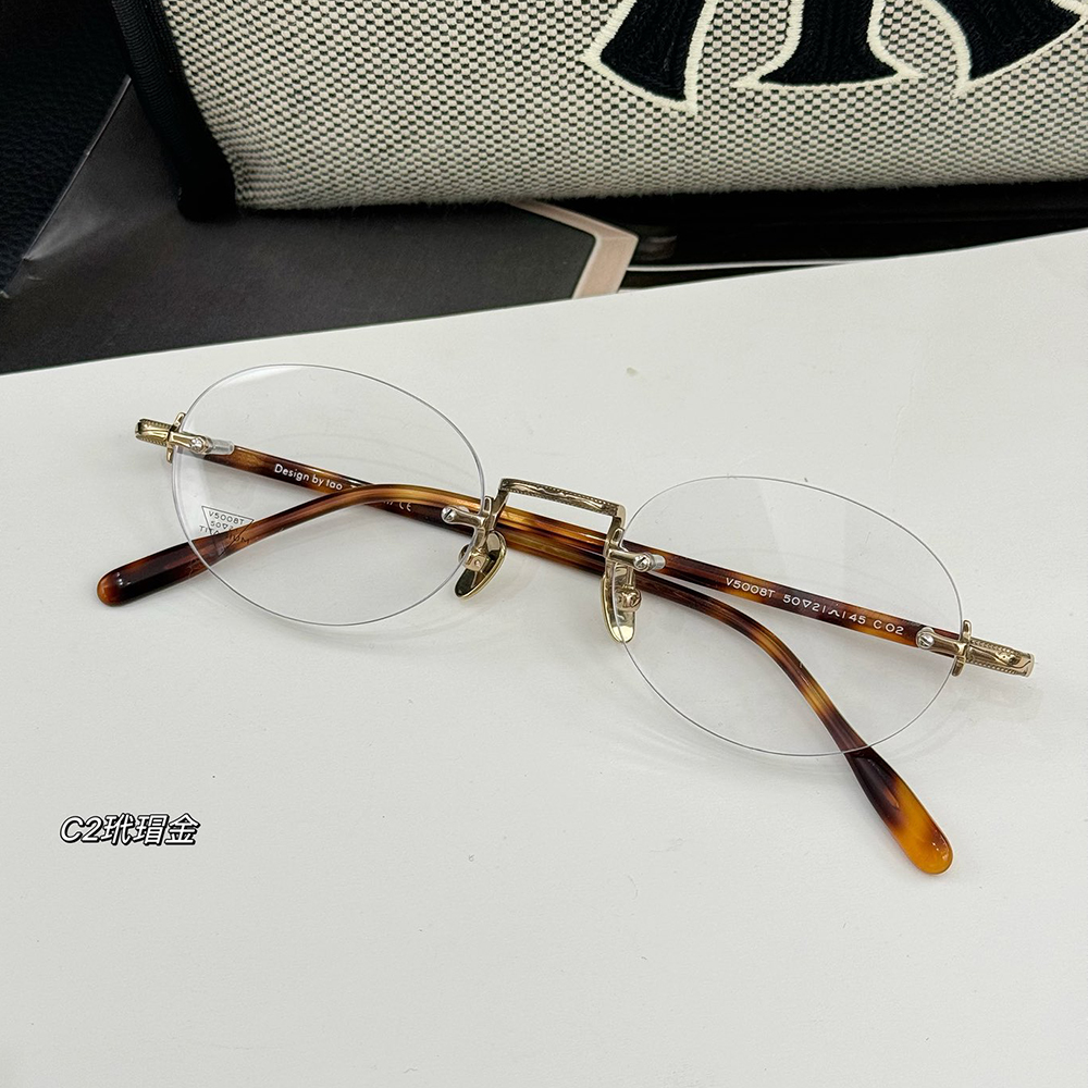 复古英伦风书呆子椭圆形纯钛无框近视眼镜男女可配度数小脸眼镜架