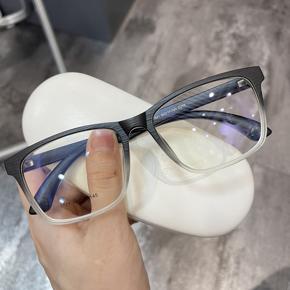 超轻TR90仿木纹渐变色方框大框眼镜男女大脸圆脸镜架近视可配度数