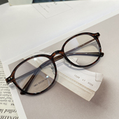 超轻泡芙椭圆形书呆子玳瑁色眼镜框女韩系素颜近视可配度数眼镜架