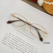复古时尚 猫眼书呆子细框窄框金属眼镜框架男女防蓝光近视可配度数