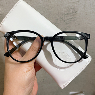 克罗芯眼镜框男韩潮圆形近视可配度数素颜时尚防蓝光大脸眼镜架女