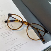 檀健次沈月同款 超轻纯钛板材镜框圆形玳瑁近视眼镜女可配度数镜片